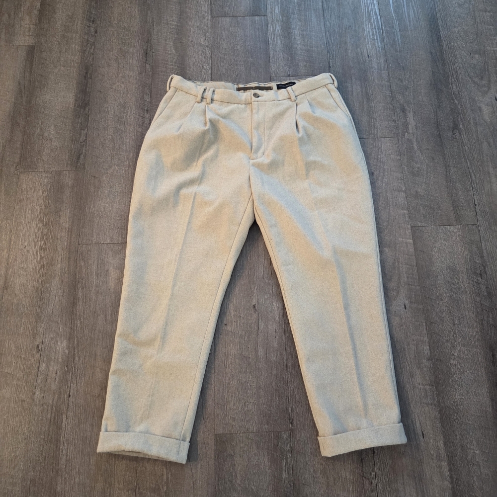 Banana Republic Wool Blend Trouser Pants  Mens 38x32 Rustic Beige(38x 29)Actual